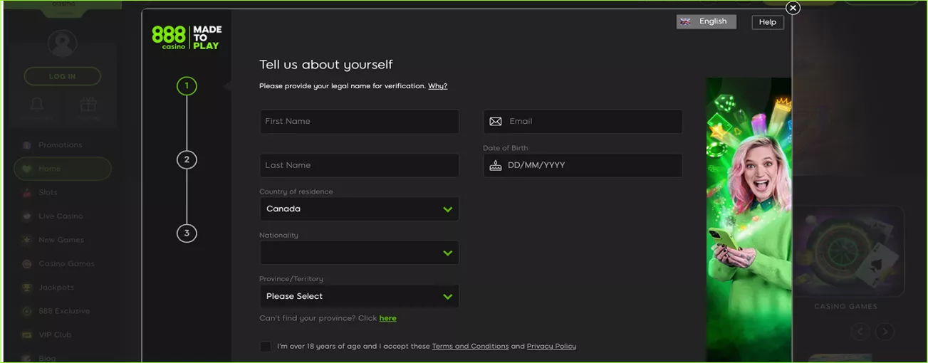 888Casino_Registration - no risk, big wins